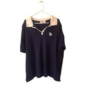 Vintage Disney Eeyore Polo Shirt 3xl Blue Cotton Embroidered Winnie Pooh